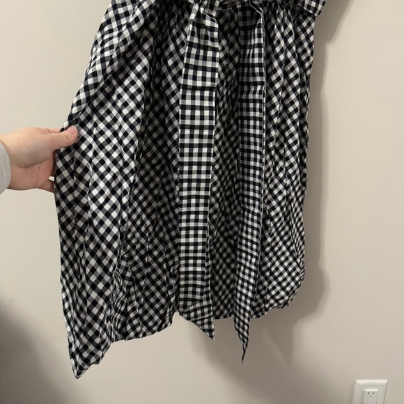 NWT J. Crew Bubble A Line Dress Black White Gingham Sleeveless Bow Cotton - Picture 15 of 16